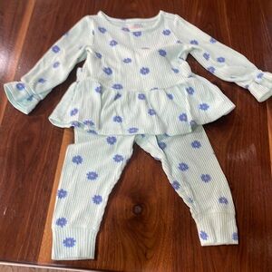 Toddler girl’s waffle floral set